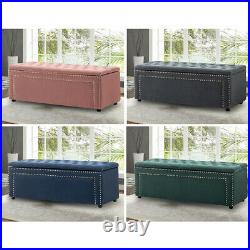 Large Chesterfield Storage Footstool Bedroom Window Seat Ottoman Box Bench Chair