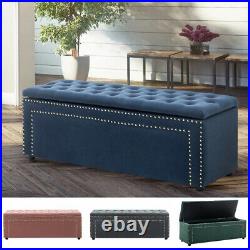 Large Chesterfield Storage Ottoman Bench Box Widnow Seat Stool Bedroom Footstool