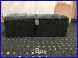 Large Cubed Chenille Ottoman, Toys Storage, Blanket Box, Footstool
