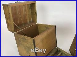 Large Custom Fishing Fly Tying Wood Chest Box Storage Wood Working Vintage