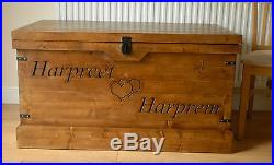 Large Engraved/Personalised Blanket Box Memory Chest Trunk Storage New