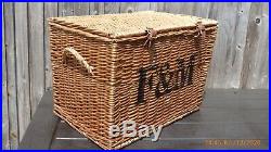 Large F&M Fortnum And Mason Wicker Hamper Storage Basket Coffee Table Chunky Box