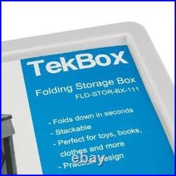Large Folding Storage Box White 53cmx36cmx29.5cm 56L Tough lightweight plastic