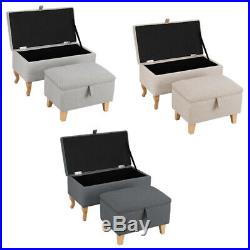 Large Footstool Storage Box Unit Bench Chair Ottoman Pouffe Seat Foot Rest Stool