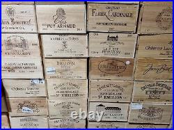 Large French 12 Bottle Wooden Wine Crate Box Planter Hamper Storage With LID