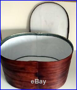 Large French Antique Bentwood Oval Hat/Storage Box -Woodenware Boxes