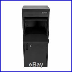 Large Front & Rear Access Black Lockable Home Storage Letter and Parcel Box