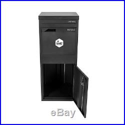 Large Front & Rear Access Black Lockable Home Storage Letter and Parcel Box