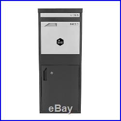 Large Front & Rear Access Dark Grey Lockable Home Storage Letter and Parcel Box