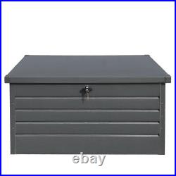 Large Galvanise Steel Garden Storage Chest Utility Tool Cushion Boxes Waterproof