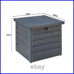 Large Galvanise Steel Garden Storage Chest Utility Tool Cushion Boxes with Lid