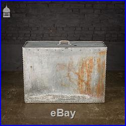 Large Galvanised Riveted Feed Bin Metal Storage Box with Lid