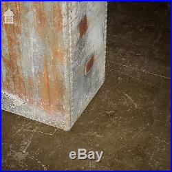Large Galvanised Riveted Feed Bin Metal Storage Box with Lid