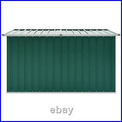 Large Galvanised Steel Garden Storage Box Green Outdoor Lidded Bin Deck Or Patio