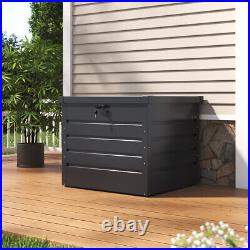 Large Garden Outdoor Storage Box Steel Utility Chest Lockable Deck Boxes Cabinet