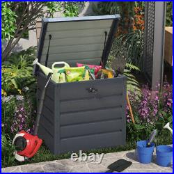 Large Garden Outdoor Storage Box Steel Utility Chest Lockable Deck Boxes Cabinet