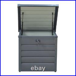 Large Garden Outdoor Storage Box Steel Utility Chest Lockable Deck Boxes Cabinet