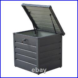 Large Garden Outdoor Storage Box Steel Utility Chest Lockable Deck Boxes Cabinet