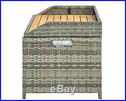 Large Garden PE Rattan Storage Bench Outdoor Sturdy Seater Outdoor Chest Box NEW