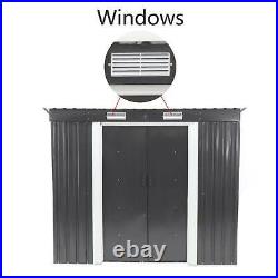 Large Garden Shed Storage Yard Store Door Metal Roof Building Tool Box Container