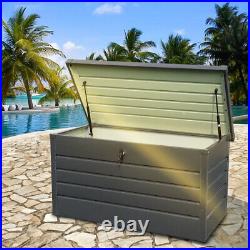 Large Garden Storage Box Metal Outdoor Patio Deck Chest Trunk Container Lockable