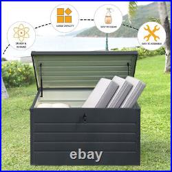 Large Garden Storage Box Metal Outdoor Patio Deck Chest Trunk Container Lockable