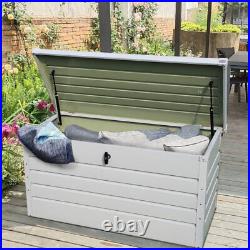 Large Garden Storage Box Metal Outdoor Patio Deck Chest Trunk Container Lockable