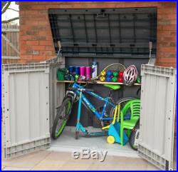 Large Garden Storage Box Plastic Outdoor Wheelie Bin Bike Shed Tool Store 1200L