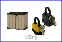 Large Garden Storage Container Shed 2 Locks Bin Box Extra Bike Mower Outside BBQ