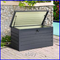 Large Garden Storage Tool Box Outdoor Waterproof Metal Deck Chest Boxes Lockable