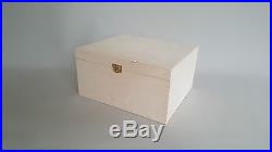 Large HandMade Plain Wood Box Wooden Chest Storage Led Tool Keeping Boxes