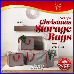 Large Heavy Duty XMAS CHRISTMAS TREE Home STORAGE BAG Zip Sack Holder Grey