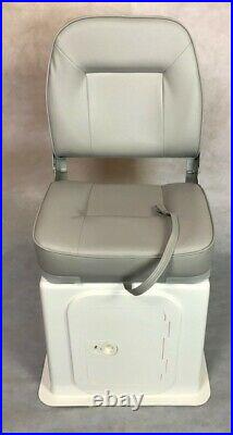 Large High Back Boat Seat (Folding) with Seat Storage Box, 360 Swivel and Hatch