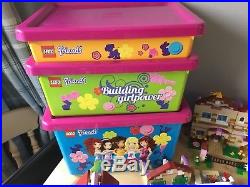 Large Lego Friends Bundle 41058 41105 3189 3185 3186 With Storage Boxes