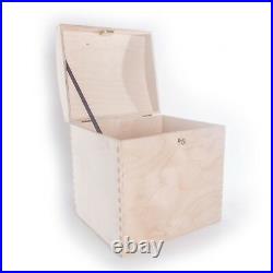 Large Lockable Wooden Treasure Chest Memory Keepsake Storage Box / Plain Wood