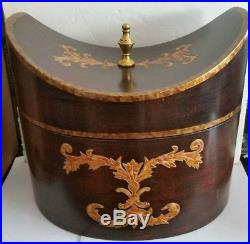 Large Maitland Smith Wood Table Box Storage Chest Brass Plate Hollywood Regency
