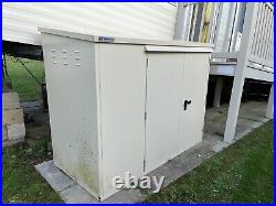 Large Metal outdoor garden storage box. Haven Caravan Park Approved