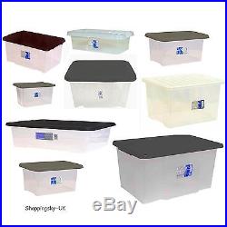 Large Midium Small Plastic Clear Storage Boxes Set Container + Lid Top Choice