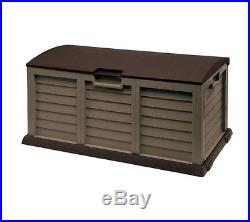 Large Mocha Garden Storage Box Outdoor Shed Patio Garage Tools Container Yard