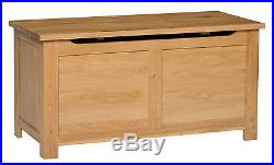 Large Oak Blanket Box Toy Storage Trunk/Chest Solid Wood Ottoman