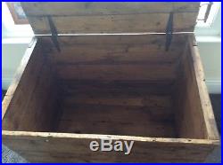 Large Old Wooden Chest Storage box