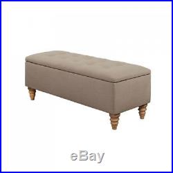 Large Ottoman Storage Seat Upholstered Cream Bench Hallway Pouffe Foot Stool Box