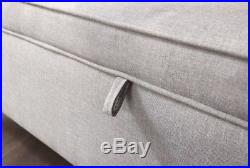 Large Ottoman Storage Seat Upholstered Grey Bench Hallway Foot Stool Box Bedroom