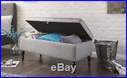Large Ottoman Storage Trunk Seat Bench Blanket Toy Box Fabric Room Furniture NEW
