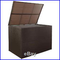 Large Outdoor Garden Storage Box Poly Rattan Chest Cushion Box Furniture Patio