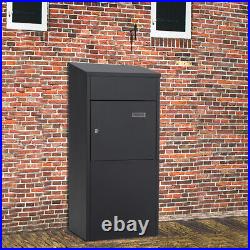 Large Outdoor Lockable Letter Post Box Mailbox Wall Mount Secure Parcel Drop Box