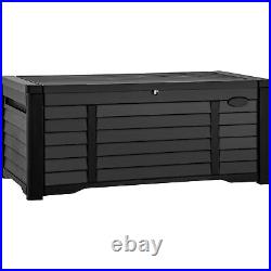 Large Outdoor Storage Box Resin 450L Deck Bin withLid Waterproof for Garden Patio