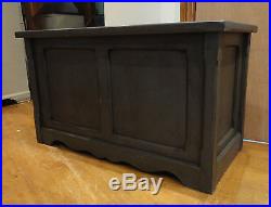 Large Painted Grey Solid Pine Blanket Chest Toy Box Storage Ottoman Coffee Table