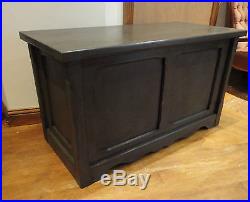 Large Painted Grey Solid Pine Blanket Chest Toy Box Storage Ottoman Coffee Table