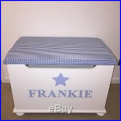 Large Personalised Toy Box Toy Chest Storage Christmas Gift White Solid Wood
